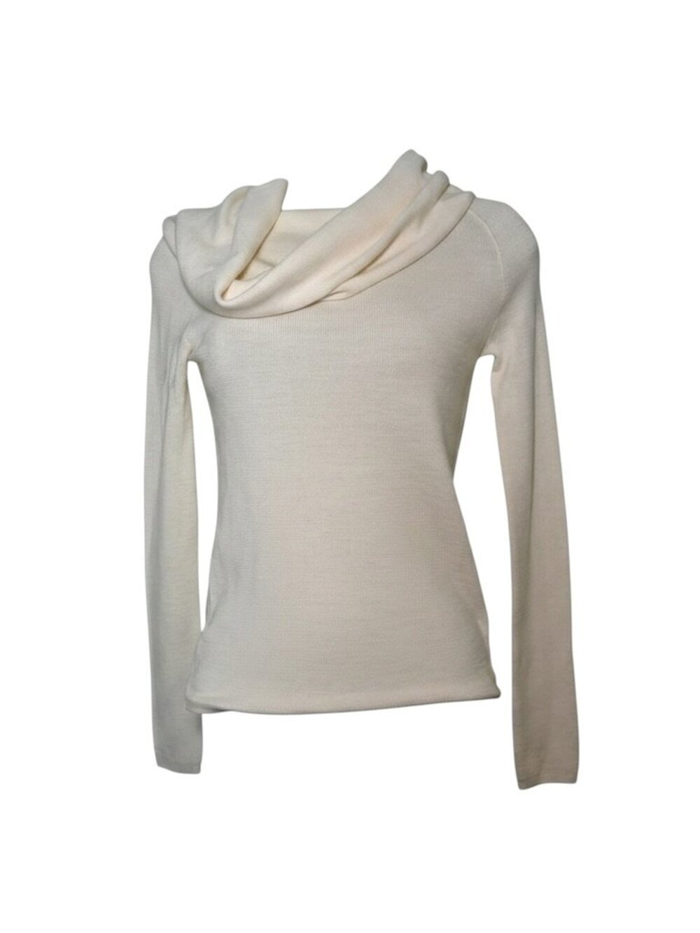 Le Superbe Merino Wool Cowl Neck Sweater Cream Small NWT